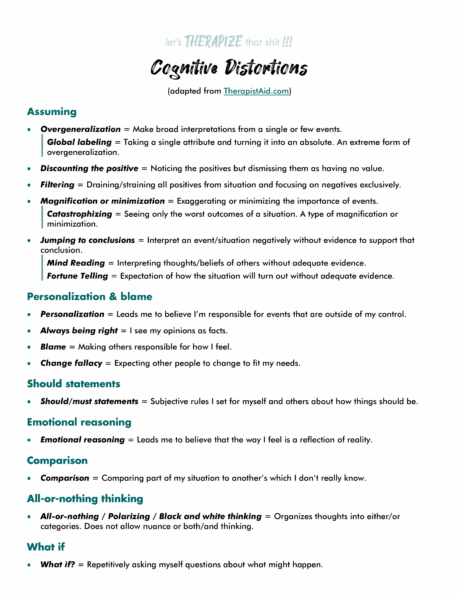 Cognitive distortions Cognitive distortions