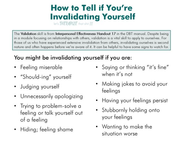 invalidating self invalidating self